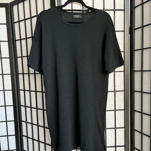 Zara Mesh Oversized Longline Black T-shirt / Size- Medium